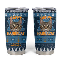 Happy Hanukcat Christmas Design Tumbler Cup Xmas Holiday Patterns - Wonder Print Shop