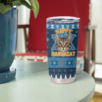 Happy Hanukcat Christmas Design Tumbler Cup Xmas Holiday Patterns - Wonder Print Shop