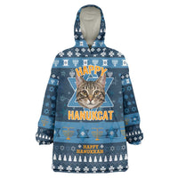 Happy Hanukcat Christmas Design Wearable Blanket Hoodie Xmas Holiday Patterns - Wonder Print Shop