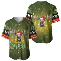 Merry ChristMoose Christmas Baseball Jersey Xmas Holiday Patterns - Wonder Print Shop