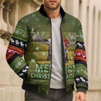 Merry ChristMoose Christmas Bomber Puffer Jacket Xmas Holiday Patterns - Wonder Print Shop