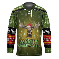 Merry ChristMoose Christmas Hockey Jersey Xmas Holiday Patterns - Wonder Print Shop