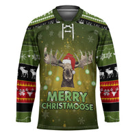 Merry ChristMoose Christmas Hockey Jersey Xmas Holiday Patterns - Wonder Print Shop