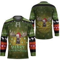 Merry ChristMoose Christmas Hockey Jersey Xmas Holiday Patterns - Wonder Print Shop