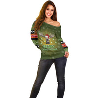 Merry ChristMoose Christmas Off Shoulder Sweater Xmas Holiday Patterns - Wonder Print Shop