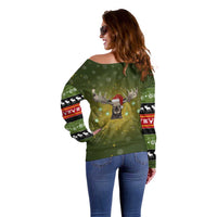 Merry ChristMoose Christmas Off Shoulder Sweater Xmas Holiday Patterns - Wonder Print Shop