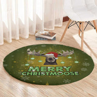 Merry ChristMoose Christmas Round Carpet Xmas Holiday Patterns - Wonder Print Shop