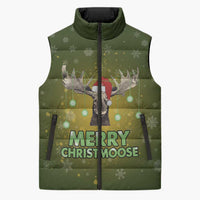 Merry ChristMoose Christmas Sleeveless Puffer Jacket Xmas Holiday Patterns - Wonder Print Shop