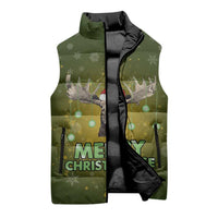Merry ChristMoose Christmas Sleeveless Puffer Jacket Xmas Holiday Patterns - Wonder Print Shop