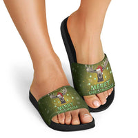 Merry ChristMoose Christmas Slide Sandals Xmas Holiday Patterns - Wonder Print Shop