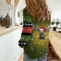 Merry ChristMoose Christmas Women Casual Shirt Xmas Holiday Patterns - Wonder Print Shop