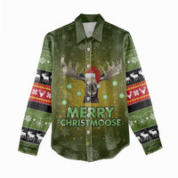 Merry ChristMoose Christmas Women Casual Shirt Xmas Holiday Patterns - Wonder Print Shop