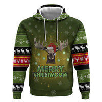 Merry ChristMoose Christmas Zip Hoodie Xmas Holiday Patterns - Wonder Print Shop