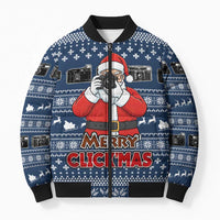 Merry Clickmas Christmas Bomber Puffer Jacket Xmas Holiday Patterns - Wonder Print Shop
