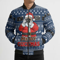 Merry Clickmas Christmas Bomber Puffer Jacket Xmas Holiday Patterns - Wonder Print Shop