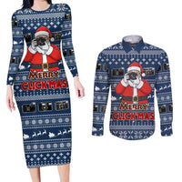 Merry Clickmas Christmas Couples Matching Long Sleeve Bodycon Dress and Long Sleeve Button Shirt Xmas Holiday Patterns - Wonder Print Shop