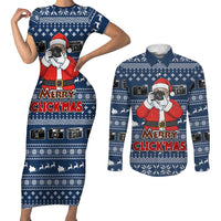 Merry Clickmas Christmas Couples Matching Short Sleeve Bodycon Dress and Long Sleeve Button Shirt Xmas Holiday Patterns - Wonder Print Shop