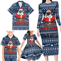 Merry Clickmas Christmas Family Matching Long Sleeve Bodycon Dress and Hawaiian Shirt Xmas Holiday Patterns - Wonder Print Shop