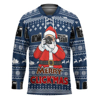 Merry Clickmas Christmas Hockey Jersey Xmas Holiday Patterns - Wonder Print Shop