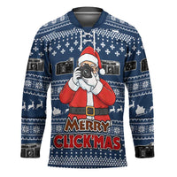Merry Clickmas Christmas Hockey Jersey Xmas Holiday Patterns - Wonder Print Shop