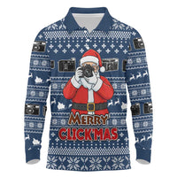 Merry Clickmas Christmas Long Sleeve Polo Shirt Xmas Holiday Patterns - Wonder Print Shop