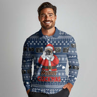Merry Clickmas Christmas Long Sleeve Polo Shirt Xmas Holiday Patterns - Wonder Print Shop