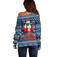 Merry Clickmas Christmas Off Shoulder Sweater Xmas Holiday Patterns - Wonder Print Shop