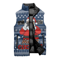 Merry Clickmas Christmas Sleeveless Puffer Jacket Xmas Holiday Patterns - Wonder Print Shop