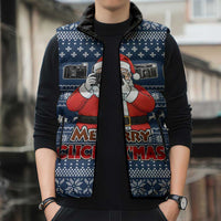 Merry Clickmas Christmas Sleeveless Puffer Jacket Xmas Holiday Patterns - Wonder Print Shop