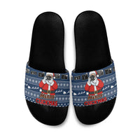Merry Clickmas Christmas Slide Sandals Xmas Holiday Patterns - Wonder Print Shop