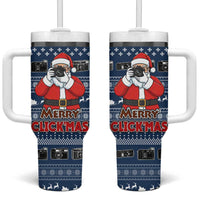 Merry Clickmas Christmas Tumbler With Handle Xmas Holiday Patterns - Wonder Print Shop