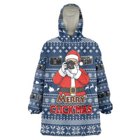Merry Clickmas Christmas Wearable Blanket Hoodie Xmas Holiday Patterns - Wonder Print Shop