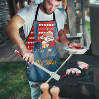 Ho Ho Hold My Beer Santa Christmas Design Apron Xmas Holiday Patterns - Wonder Print Shop