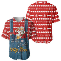 Ho Ho Hold My Beer Santa Christmas Design Baseball Jersey Xmas Holiday Patterns - Wonder Print Shop