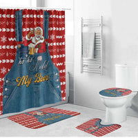 Ho Ho Hold My Beer Santa Christmas Design Bathroom Set Xmas Holiday Patterns - Wonder Print Shop