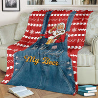 Ho Ho Hold My Beer Santa Christmas Design Blanket Xmas Holiday Patterns - Wonder Print Shop
