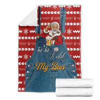 Ho Ho Hold My Beer Santa Christmas Design Blanket Xmas Holiday Patterns - Wonder Print Shop