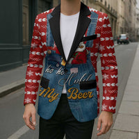 Ho Ho Hold My Beer Santa Christmas Design Blazer Xmas Holiday Patterns - Wonder Print Shop