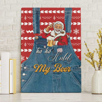 Ho Ho Hold My Beer Santa Christmas Design Canvas Wall Art Xmas Holiday Patterns - Wonder Print Shop