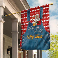 Ho Ho Hold My Beer Santa Christmas Design Garden Flag Xmas Holiday Patterns - Wonder Print Shop