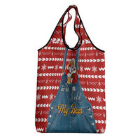 Ho Ho Hold My Beer Santa Christmas Design Grocery Bag Xmas Holiday Patterns - Wonder Print Shop