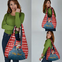 Ho Ho Hold My Beer Santa Christmas Design Grocery Bag Xmas Holiday Patterns - Wonder Print Shop