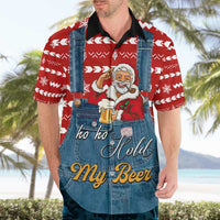 Ho Ho Hold My Beer Santa Christmas Design Hawaiian Shirt Xmas Holiday Patterns - Wonder Print Shop
