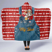 Ho Ho Hold My Beer Santa Christmas Design Hooded Blanket Xmas Holiday Patterns - Wonder Print Shop