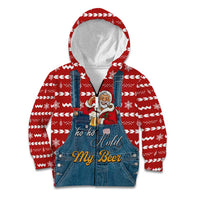 Ho Ho Hold My Beer Santa Christmas Design Kid Hoodie Xmas Holiday Patterns - Wonder Print Shop