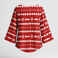 Ho Ho Hold My Beer Santa Christmas Design Kimono Sleeve Blouse Xmas Holiday Patterns - Wonder Print Shop