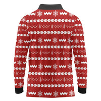 Ho Ho Hold My Beer Santa Christmas Design Long Sleeve Polo Shirt Xmas Holiday Patterns - Wonder Print Shop