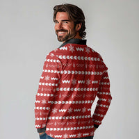Ho Ho Hold My Beer Santa Christmas Design Long Sleeve Polo Shirt Xmas Holiday Patterns - Wonder Print Shop