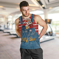 Ho Ho Hold My Beer Santa Christmas Design Men Tank Top Xmas Holiday Patterns - Wonder Print Shop