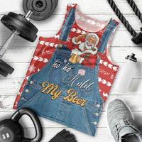 Ho Ho Hold My Beer Santa Christmas Design Men Tank Top Xmas Holiday Patterns - Wonder Print Shop